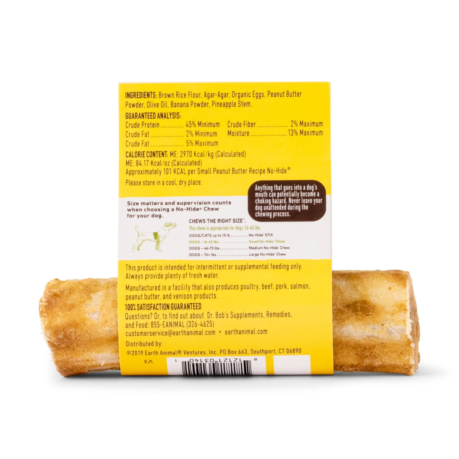 Earth Animal No-Hide Peanut Butter Single Chew For Dogs - Image 2