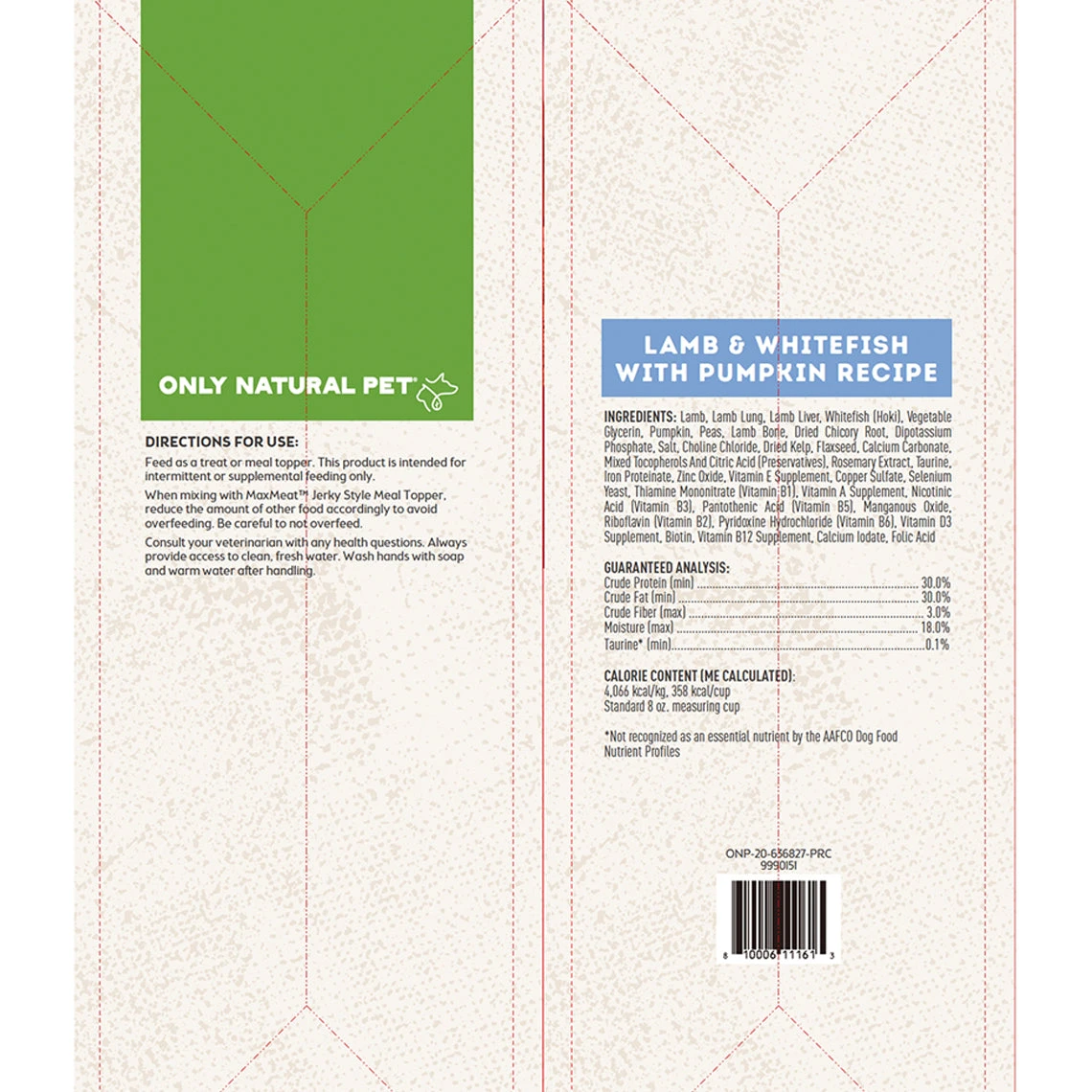 Only Natural Pet MaxMeat Lamb & Whitefish With Pumpkin Recipe Air-Dried Dog Food Topper - Image 3