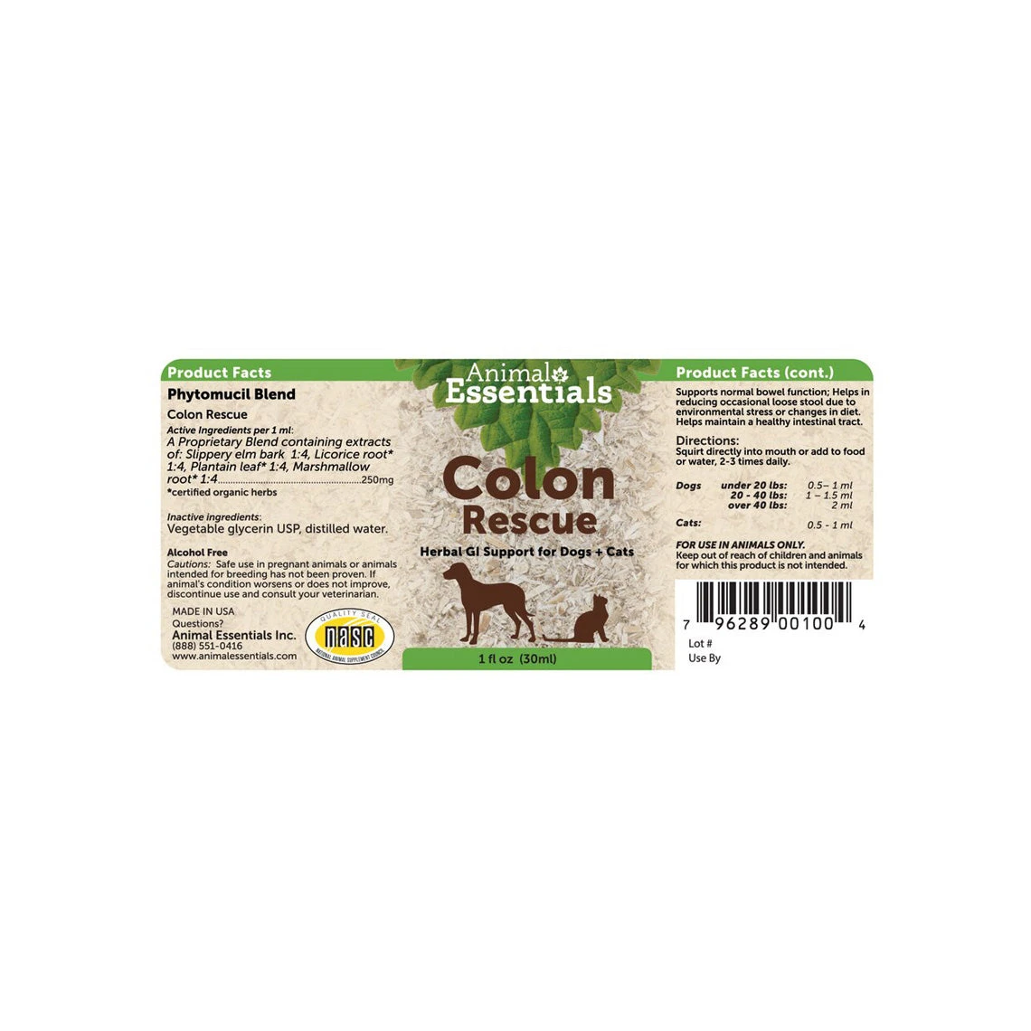 Animal Essentials Colon Rescue Herbal Digestive Aid For Dogs & Cats - Image 4