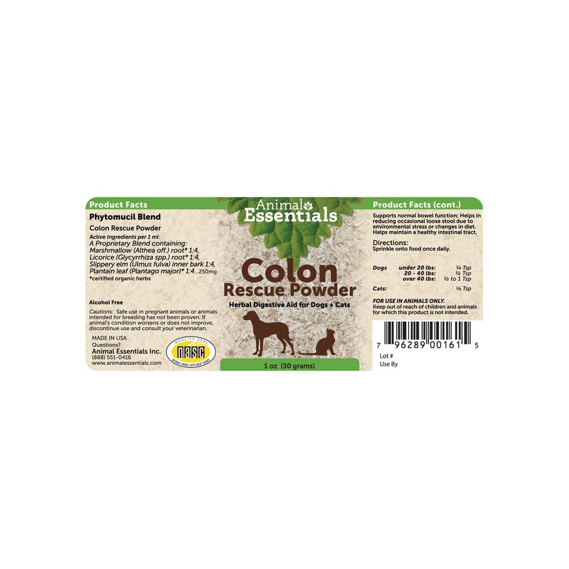 Animal Essentials Colon Rescue Herbal Digestive Aid For Dogs & Cats - Image 2