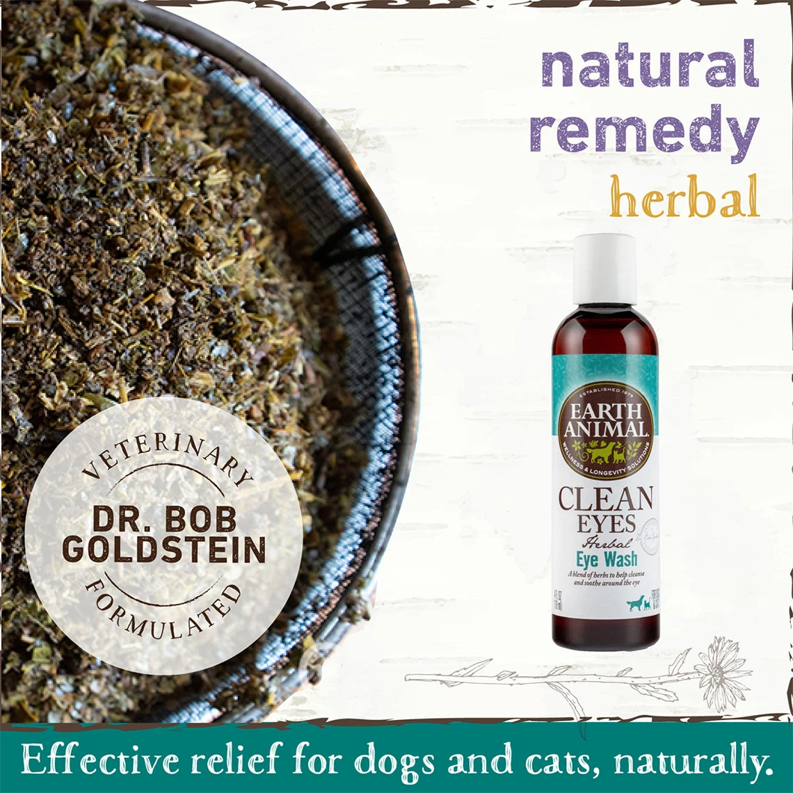 Earth Animal Herbal Topical Remedies Clean Eyes Wash For Dogs - Image 3