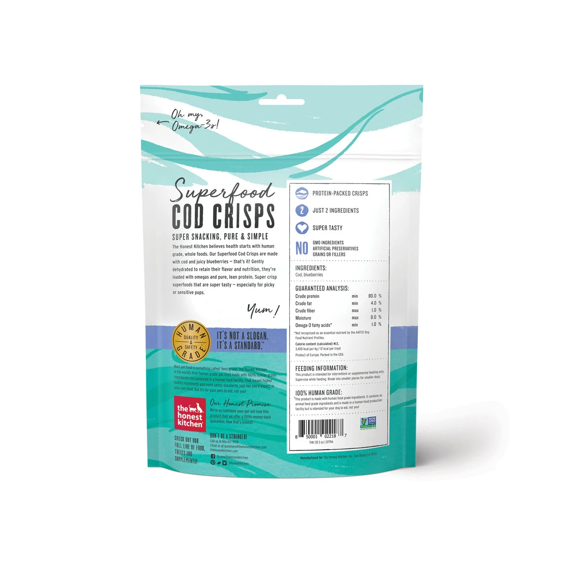 The Honest Kitchen Superfood Crisps Cod Fish Treats For Dogs - Image 2