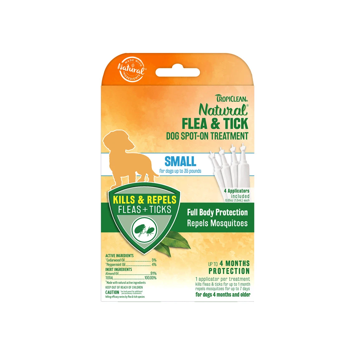 Tropiclean Natural Flea & Tick Spot On Treatment For Dogs